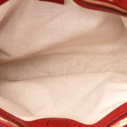 Gucci Pebbled Calfskin Medium Bamboo Shopper Tote Red 6 of 13