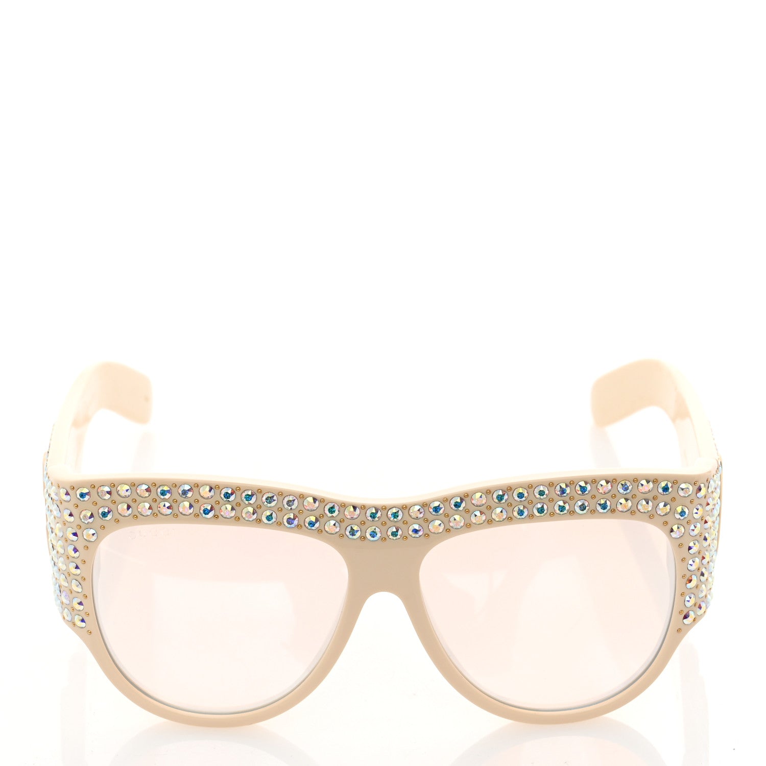 Gucci Acetate Crystal Oversize Hollywood Forever Sunglasses GG0144S Ivory 3 of 7
