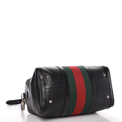 Gucci Calfskin Vintage Web Medium Boston Black 5 of 16