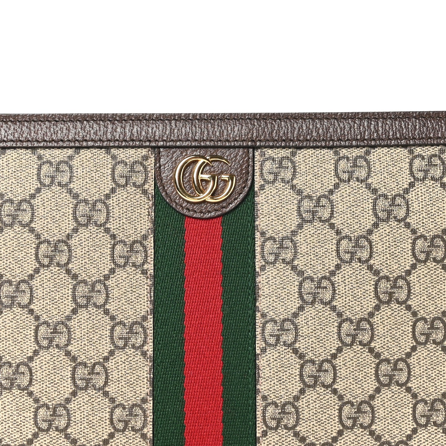 Gucci GG Supreme Monogram Web Ophidia Pouch Brown 8 of 10