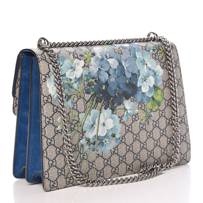 Gucci GG Supreme Monogram Blooms Medium Dionysus Shoulder Bag Beige Navy Vintage Blue 3 of 15