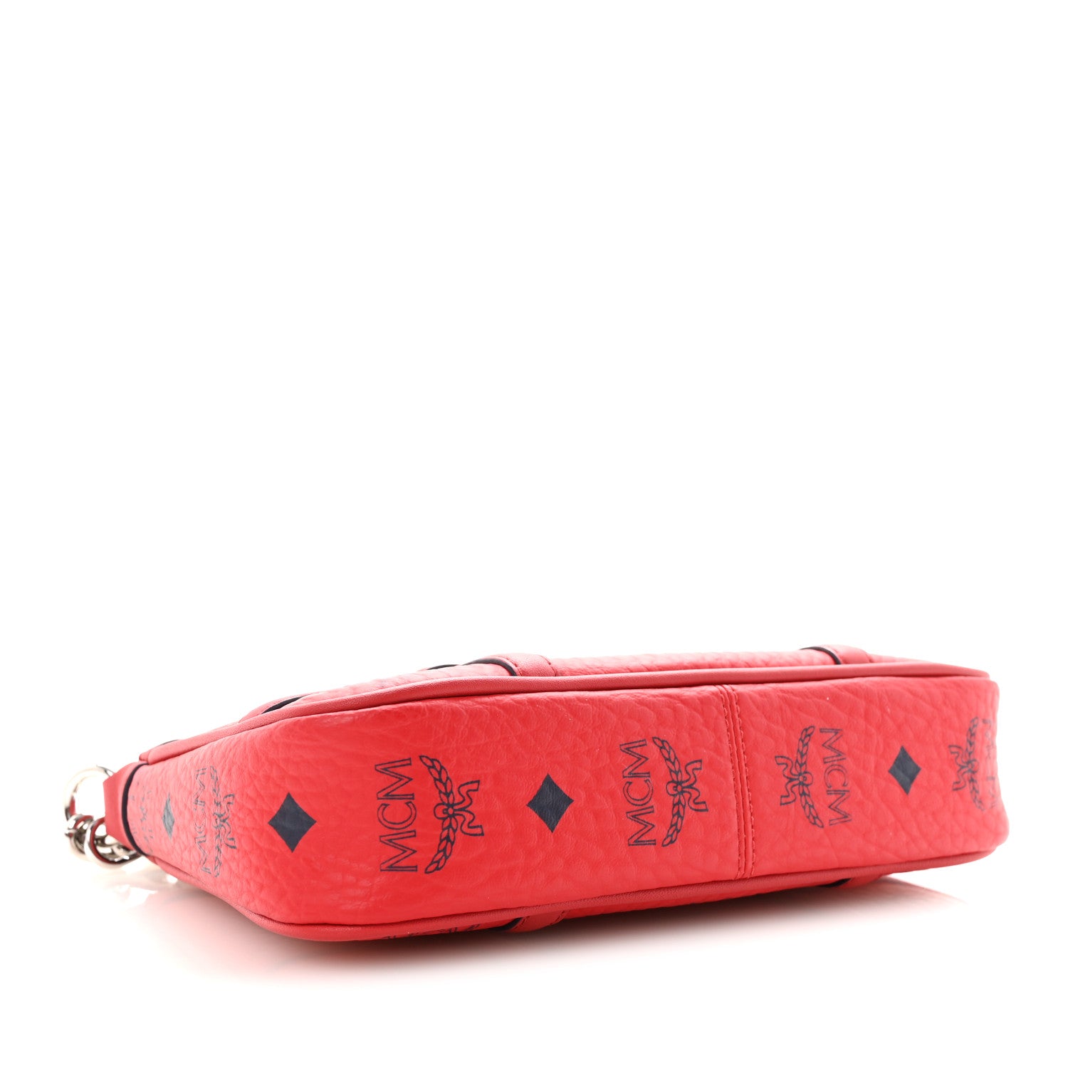 MCM Visetos Nappa Mini Delmy Chain Shoulder Bag Ruby Red 1864316