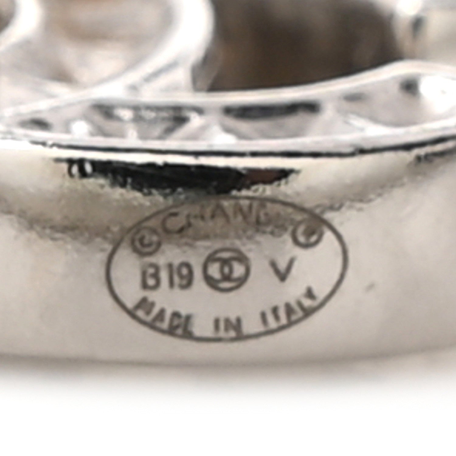 Chanel Baguette Crystal CC Earrings Silver Grey 4 of 5