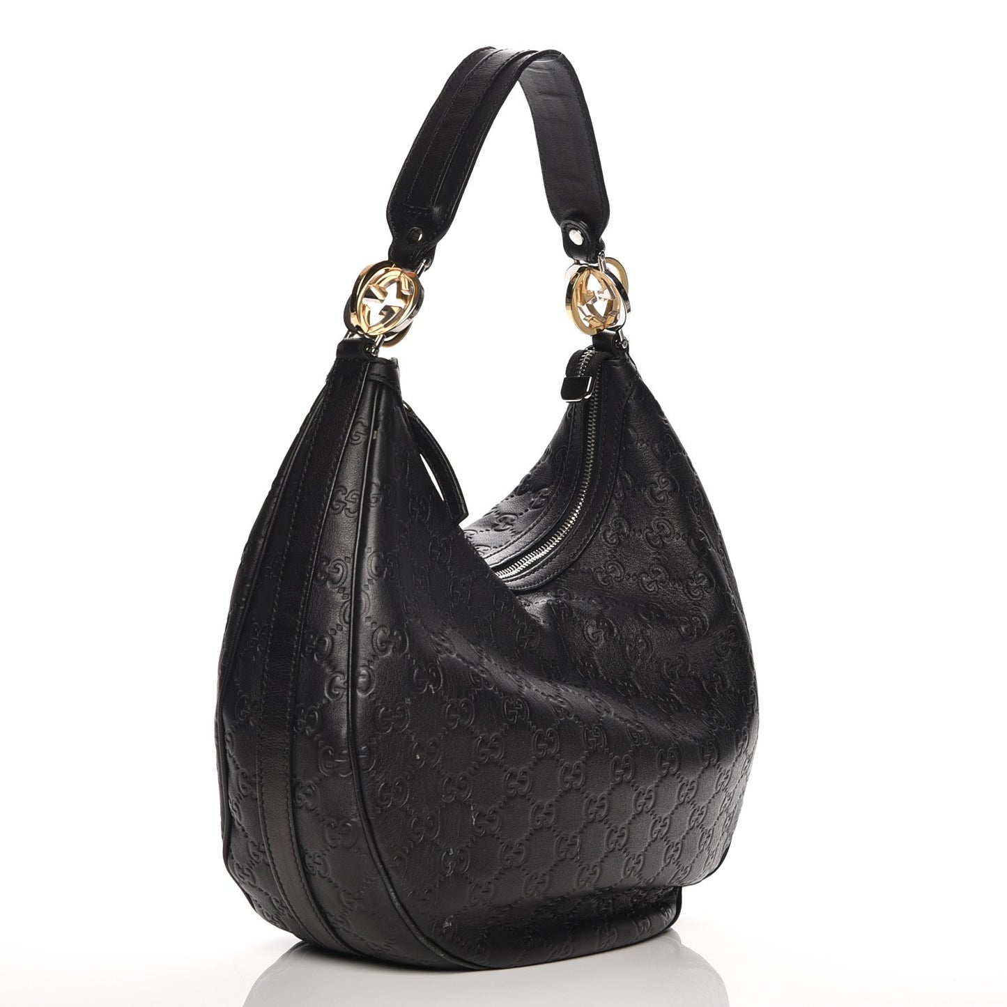 Guccissima Medium GG Twins Hobo Black