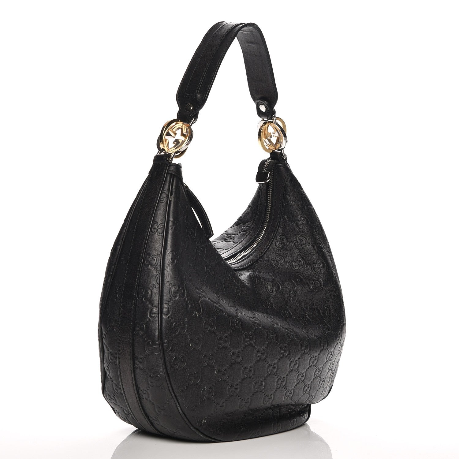 Gucci Guccissima Medium GG Twins Hobo Black 3 of 9