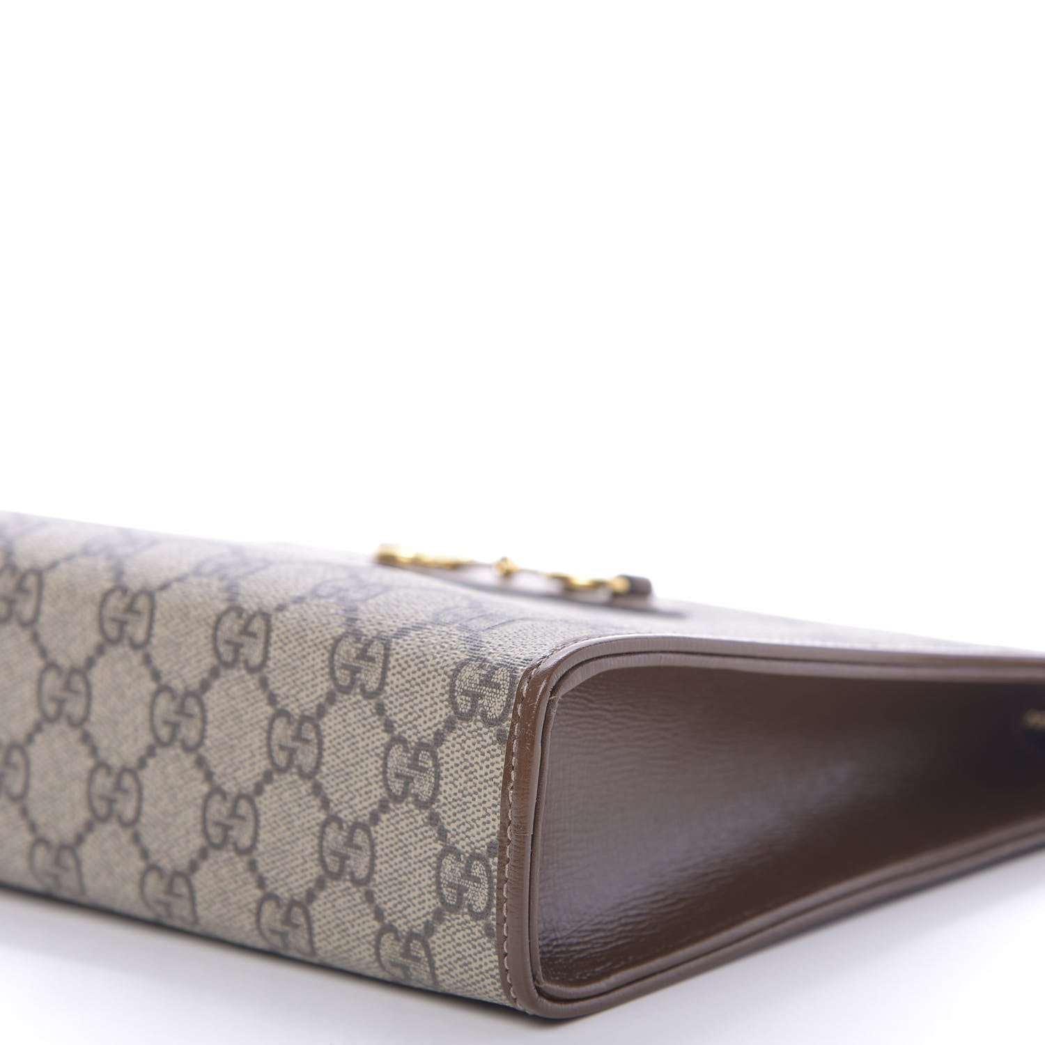 Gucci GG Supreme Monogram Horsebit 1955 Zip Pouch Beige Brown Sugar 9 of 11