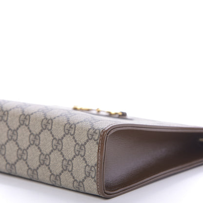 Gucci GG Supreme Monogram Horsebit 1955 Zip Pouch Beige Brown Sugar 9 of 11