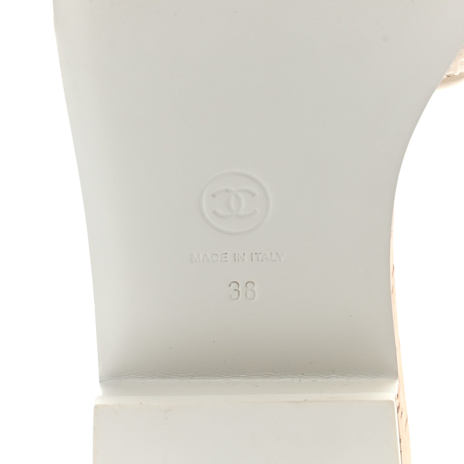 Chanel Tweed Cork CC Chain Mule Sandal 38 White 8 of 8