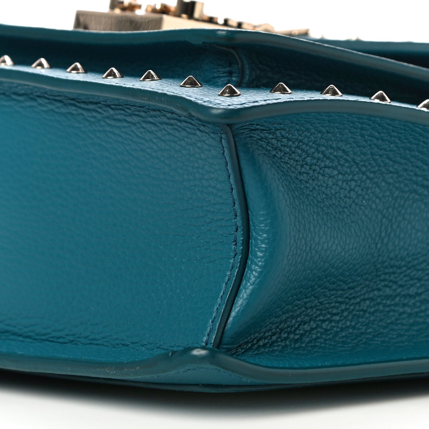MCM Calfskin Studded Small Patricia Crossbody Bag Deep Lagoon 11 of 11