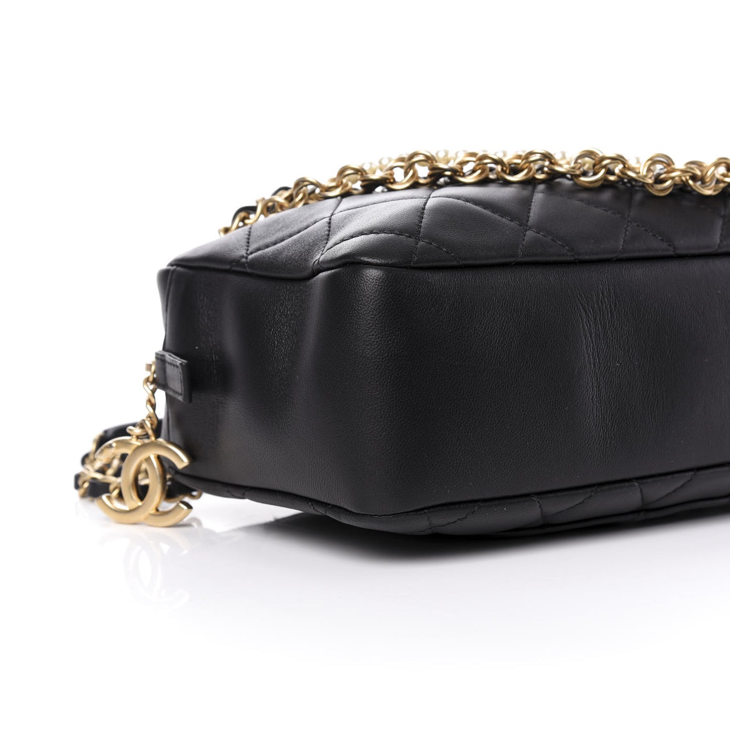 Lambskin Quilted All About Chains Camera Bag Black