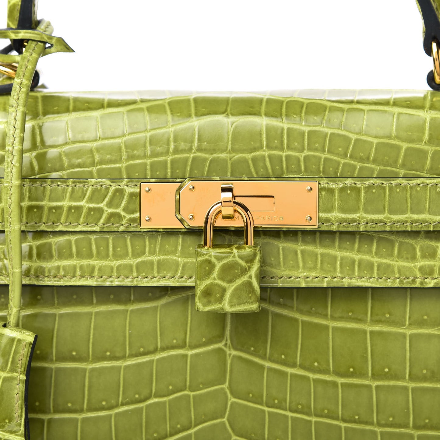 Shiny Niloticus Crocodile Kelly Sellier 28 Vert Anis