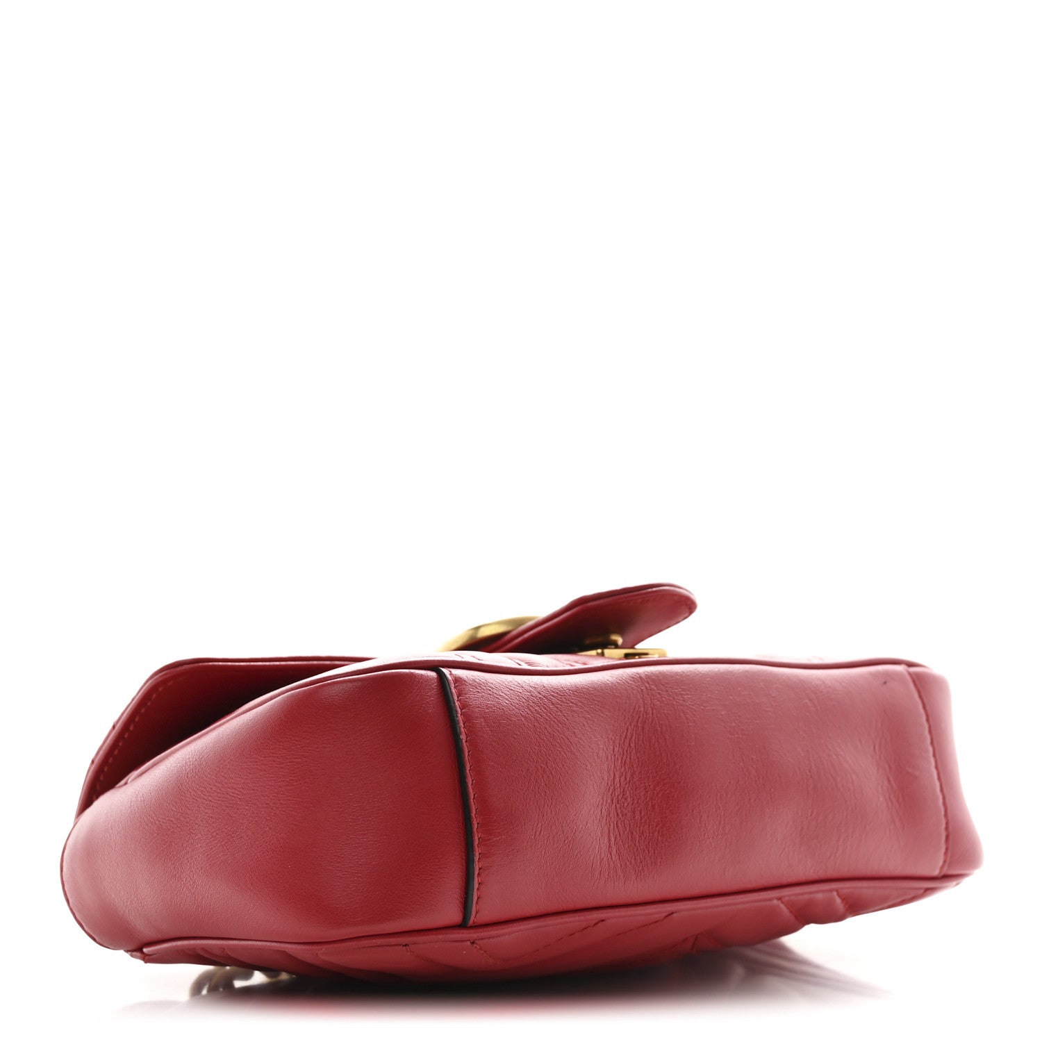 Gucci Calfskin Matelasse Mini GG Marmont Shoulder Bag Hibiscus Red 4 of 10