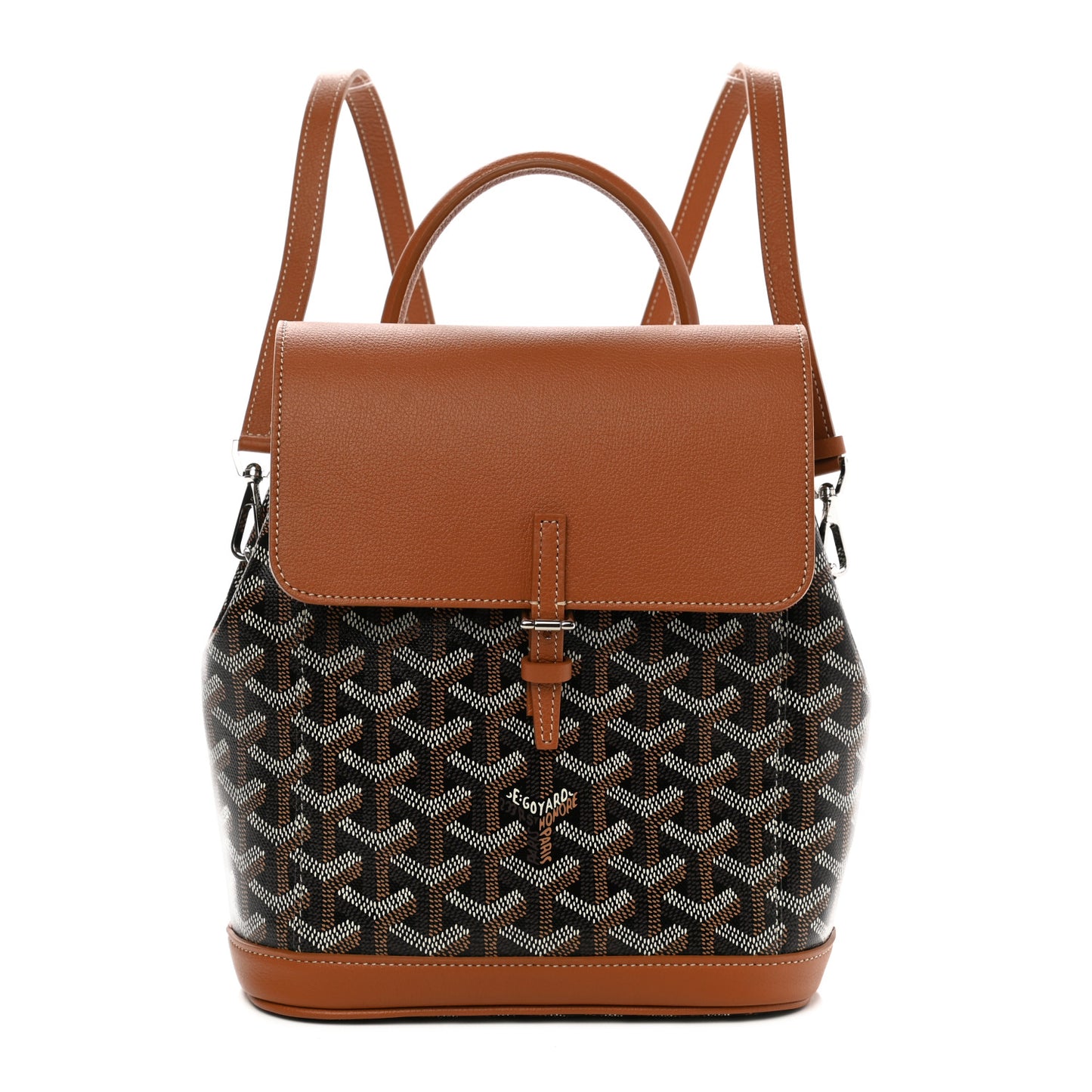 Goyardine Calfskin Mini Alpin Backpack Black Gold