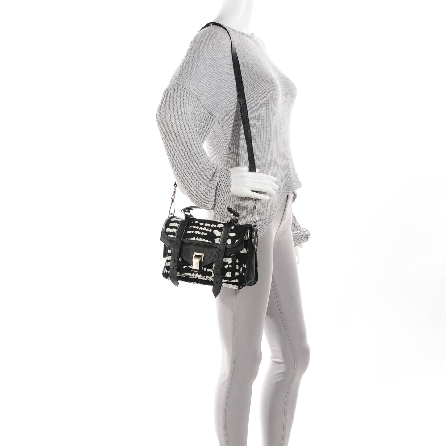 Jacquard Woodblock PS1 Tiny Satchel Black White