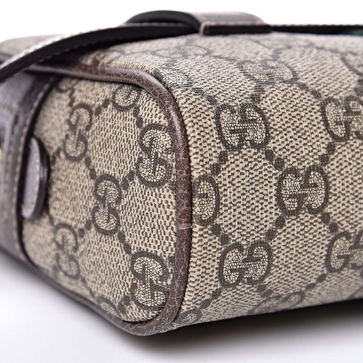 GG Supreme Monogram Web Small Ophidia Belt Bag 85 34 Dark Brown