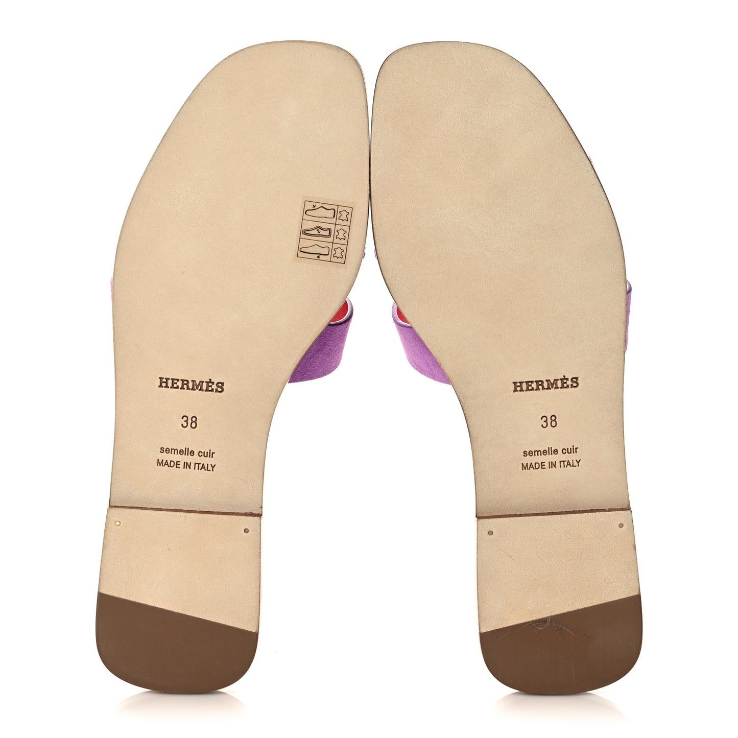 Suede Goatskin Oran Sandals 38 Violet Parme