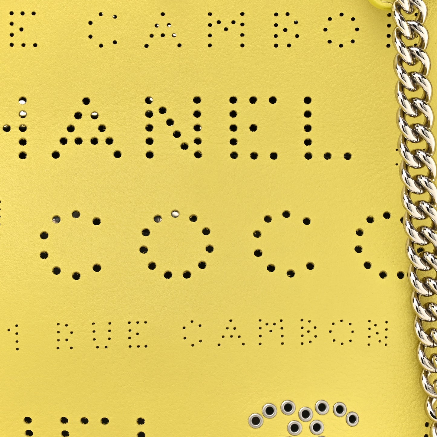 Calfskin Small Logo Eyelets Shopping Tote Yellow