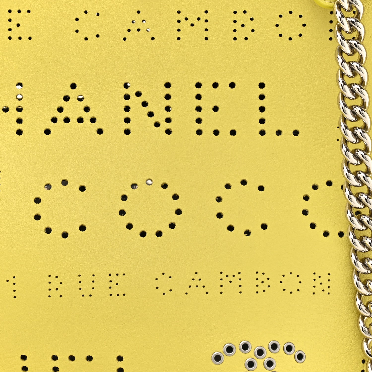 Chanel Calfskin Small Logo Eyelets Shopping Tote Yellow 7 of 15