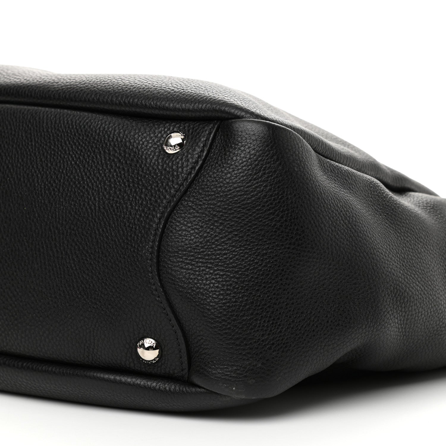 Prada Vitello Daino Side Pocket Hobo Black 10 of 12