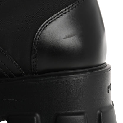 Prada Spazzolato Rois Re-Nylon Metal Triangle Logo Monolith Pouch Pocket 55mm Boots 37 Black 12 of 16