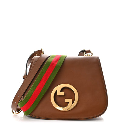 Gucci Roxy Calfskin Web Medium Blondie Shoulder Flap Bag Cuir 1 of 10