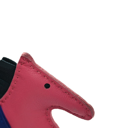 Hermes Milo Lambskin Grigri Rodeo Horse Bag Charm PM Rose Azalee Vert Cypress Bleu Electrique 6 of 7