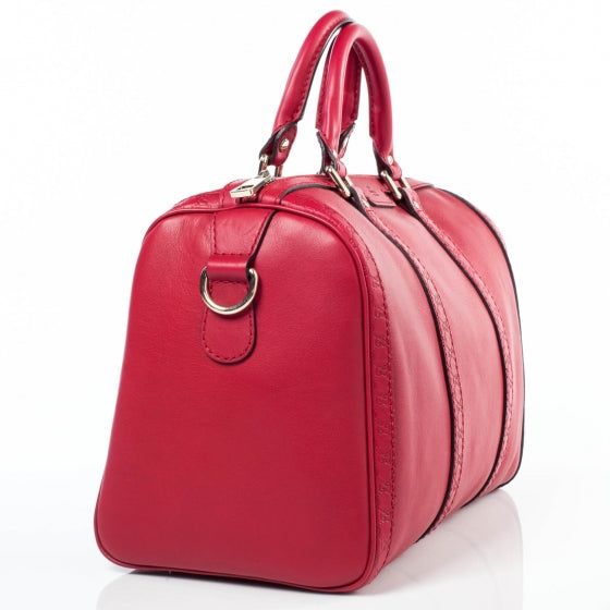 Calfskin Microguccissima Trim Medium Boston Raspberry Red