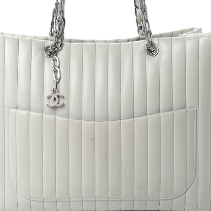 Chanel Lambskin Vertical Quilted Large Mademoiselle Tote Light Green 7 of 19