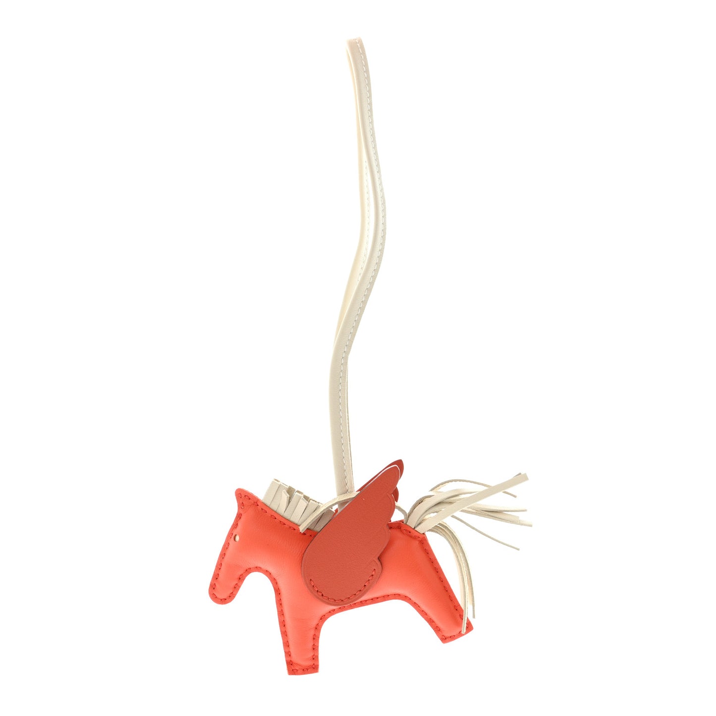 Milo Lambskin Grigri Rodeo Pegase Horse Bag Charm PM Orange Poppy Craie Terre Battue