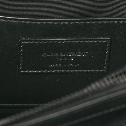 Saint Laurent Sheepskin Matelasse Chevron Monogram Monochrome Medium College Bag Black 7 of 10
