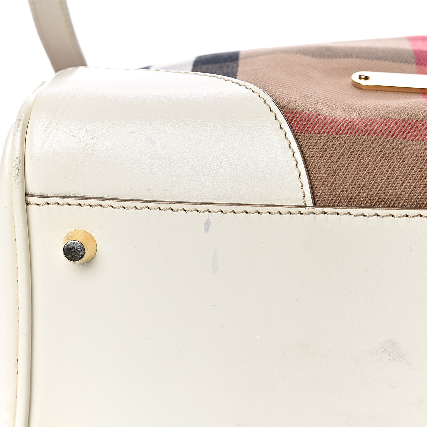 House Check Small Canterbury Tote White