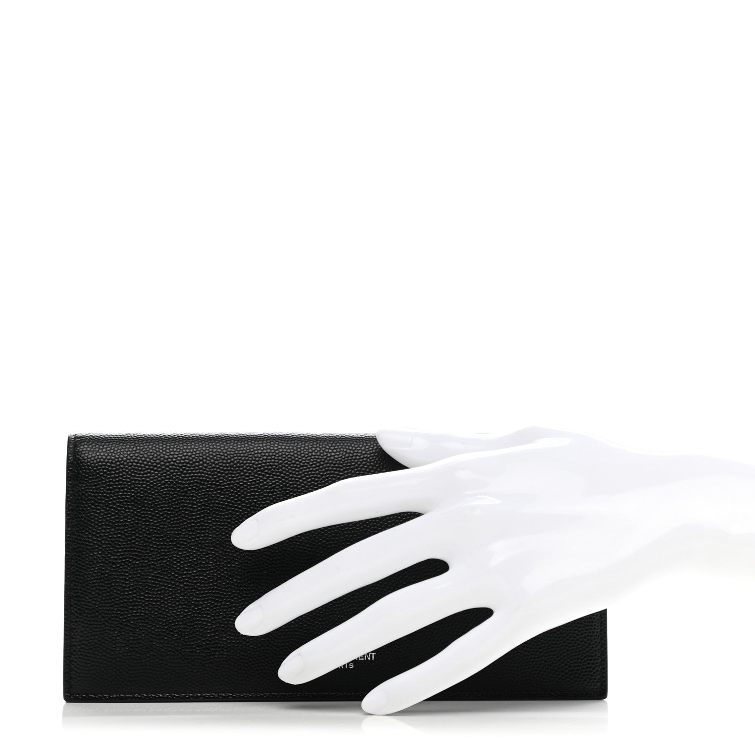 Saint Laurent Grain De Poudre Foldover Logo Wallet Black 2 of 8