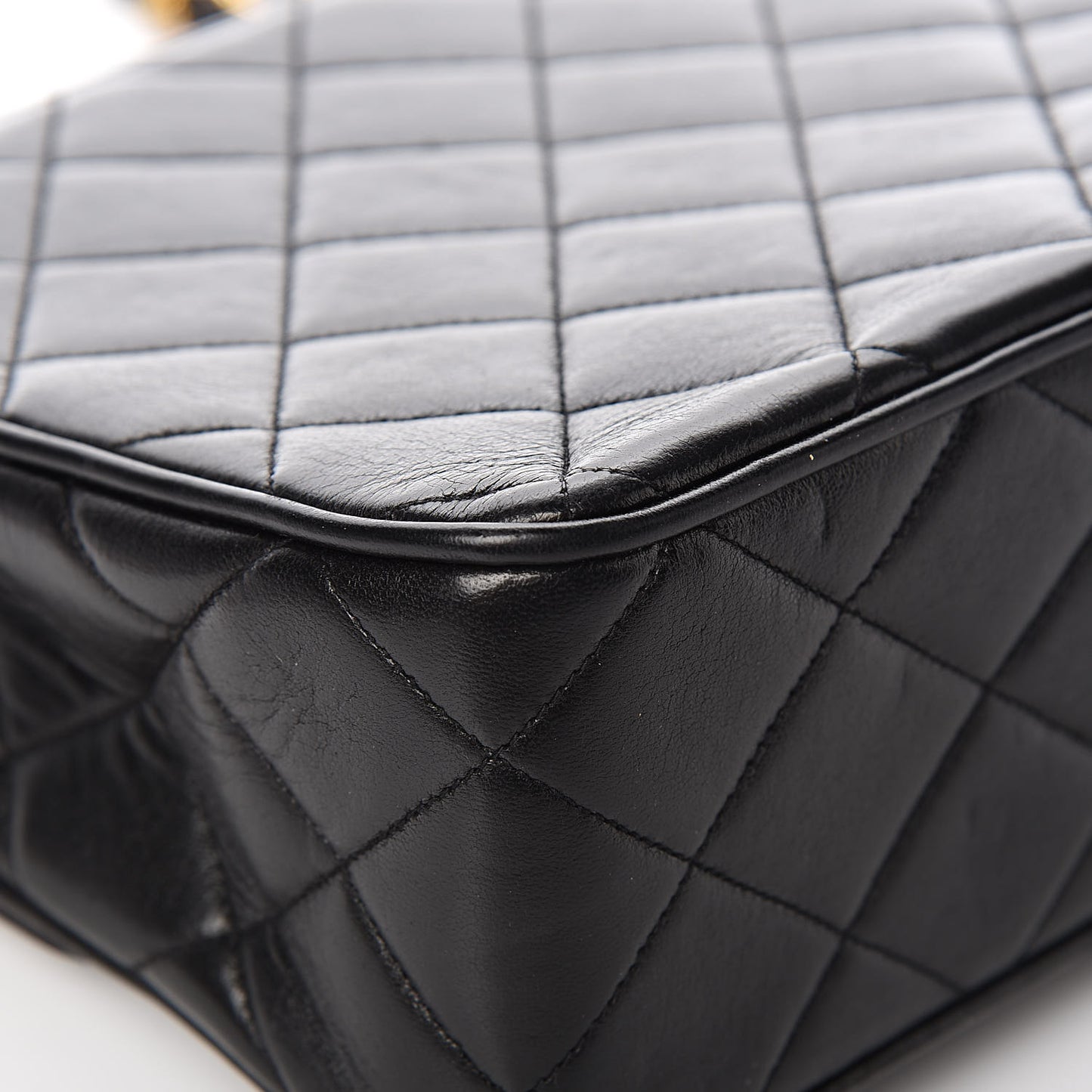 Lambskin Quilted Medium Single Flap Black