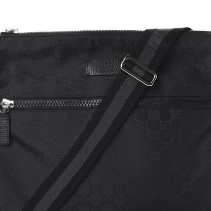 Gucci Nylon Monogram Medium Flat Messenger Bag Black 8 of 8