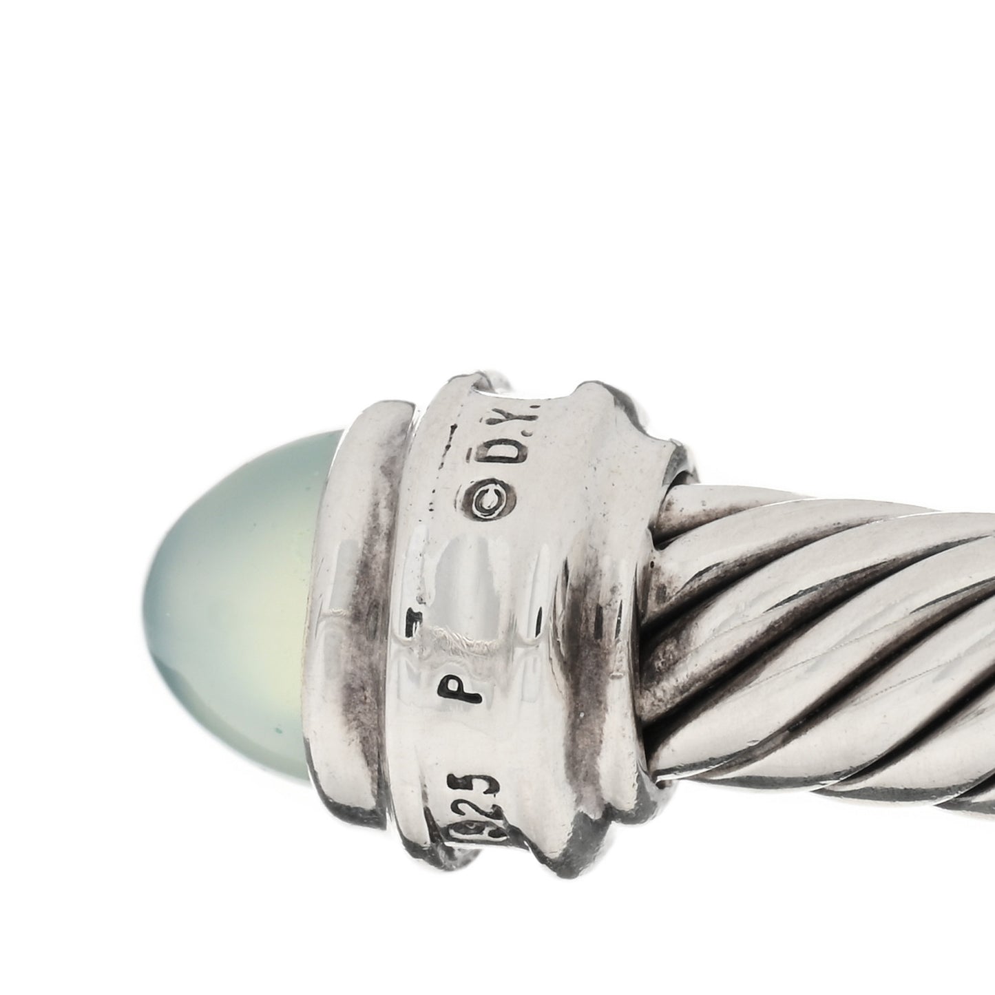 Sterling Silver Diamond Chalcedony 5mm Cable Classics Bracelet