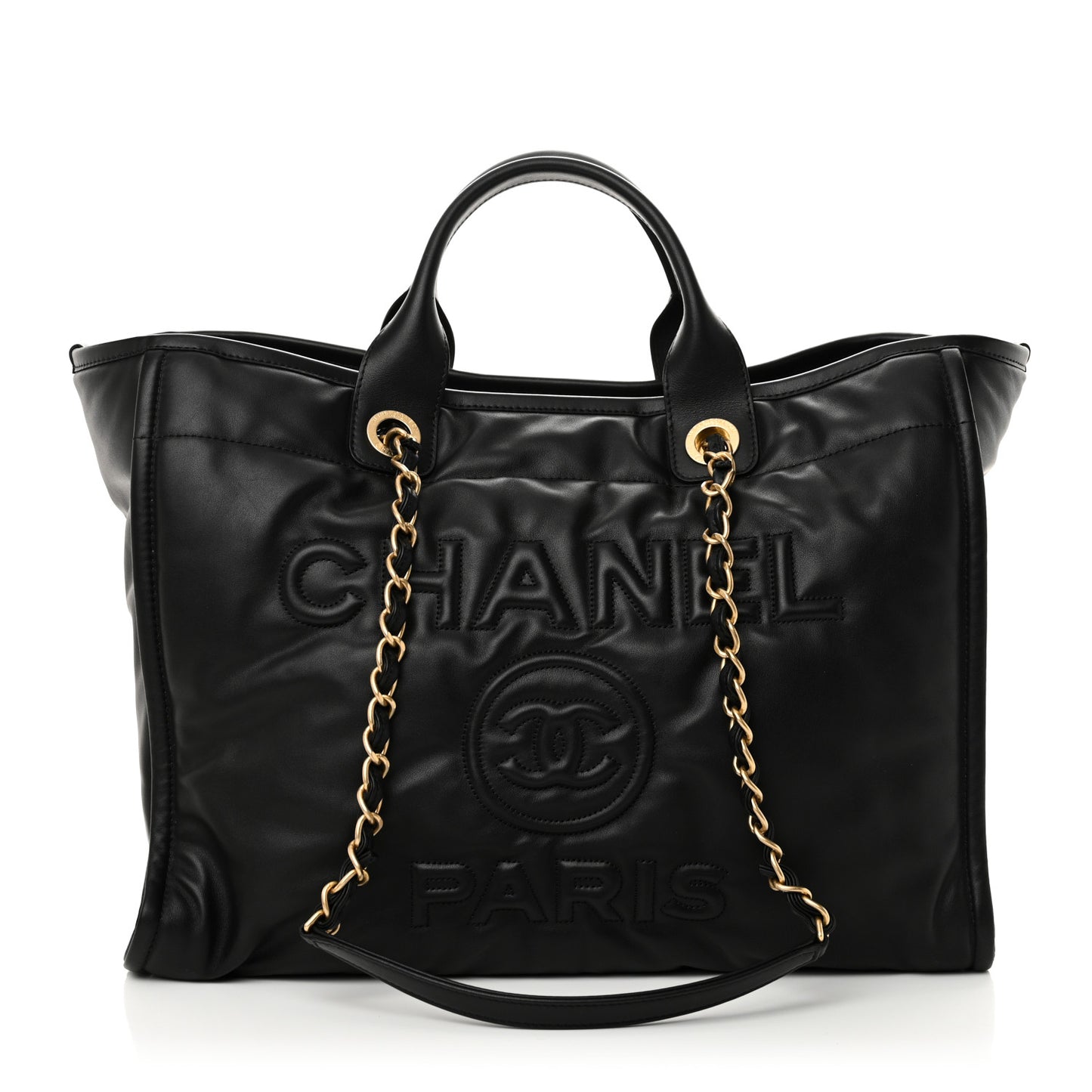 Calfskin Medium Deauville Tote Black