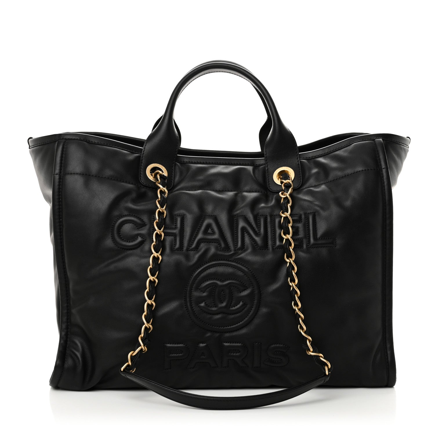 Chanel Calfskin Medium Deauville Tote Black 1 of 11