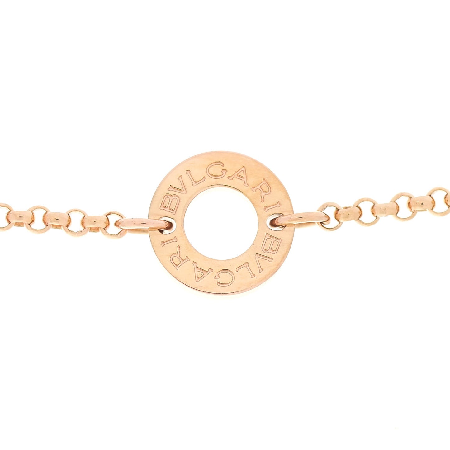 18K Rose Gold Diamond Small B.Zero1 Pave Pendant Necklace