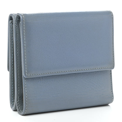 Chanel Grained Calfskin CC Button Compact Wallet Blue 3 of 10