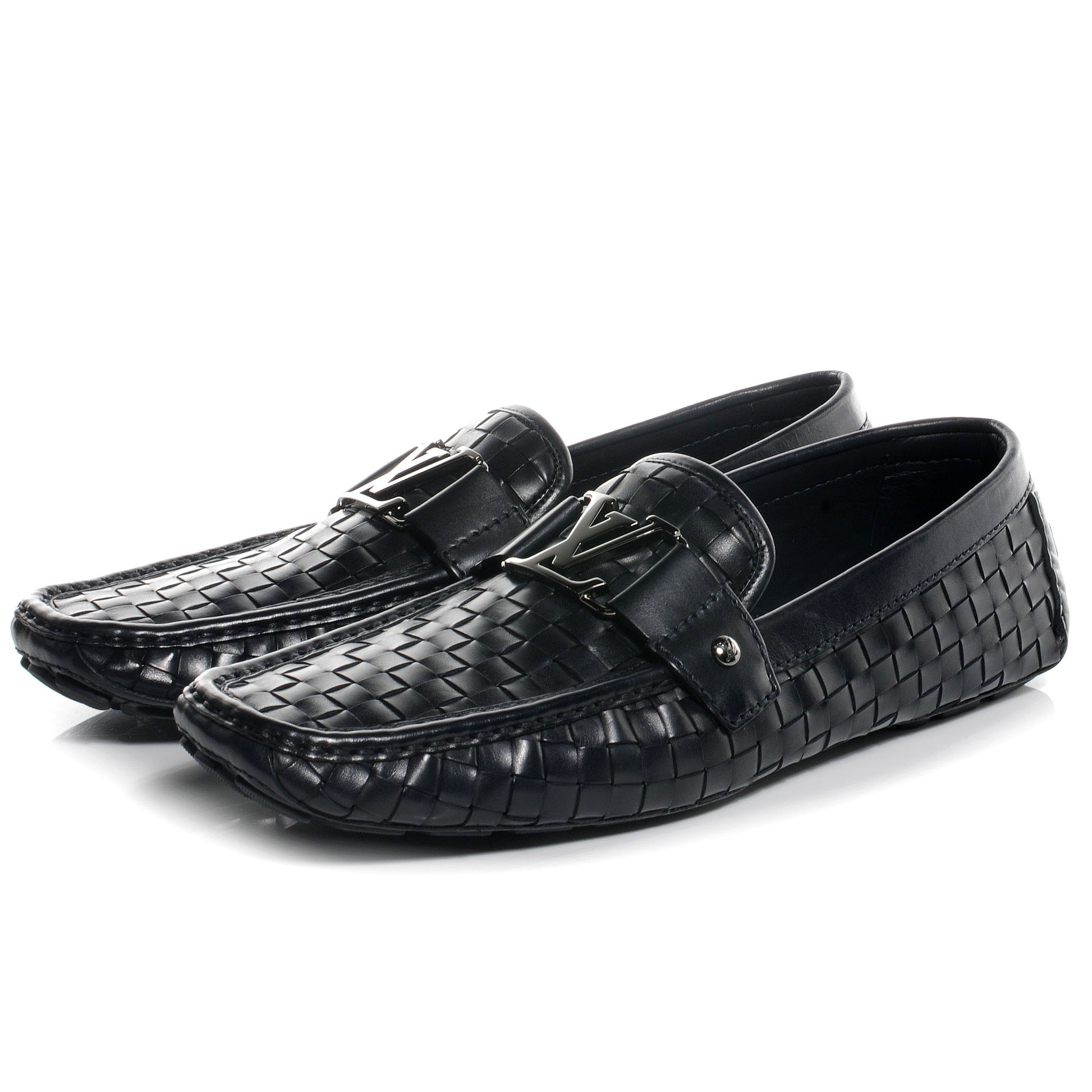 Louis Vuitton Mens Leather Monte Carlo Car Shoe Loafers 10.5 Marine 3 of 7