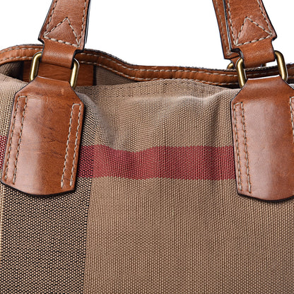 Burberry Canvas Mega Check Medium Ashby Hobo Saddle Brown 13 of 21