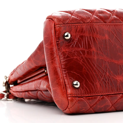 Chanel Glazed Calfskin Quilted Large Just Mademoiselle Bowling Bag Red 10 of 12