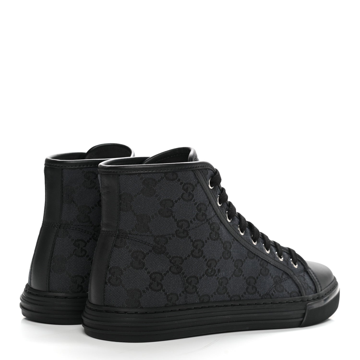 Gucci Monogram Mens High Top Sneakers 6 Black 4 of 9
