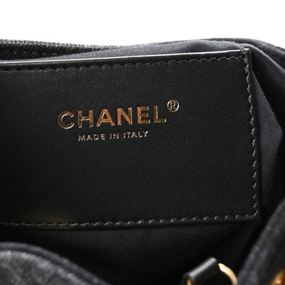 Chanel Washed Denim Quilted Medium Chanel 25 Handbag Black 7 of 11