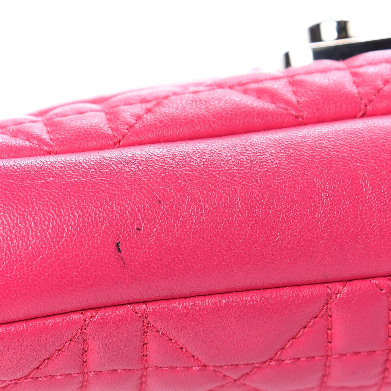 Christian Dior Lambskin Cannage New Lock Pouch Fuchsia 13 of 17