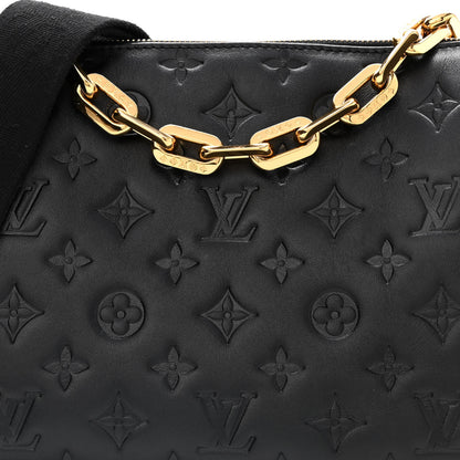 Louis Vuitton Lambskin Embossed Monogram Coussin PM Black 7 of 9