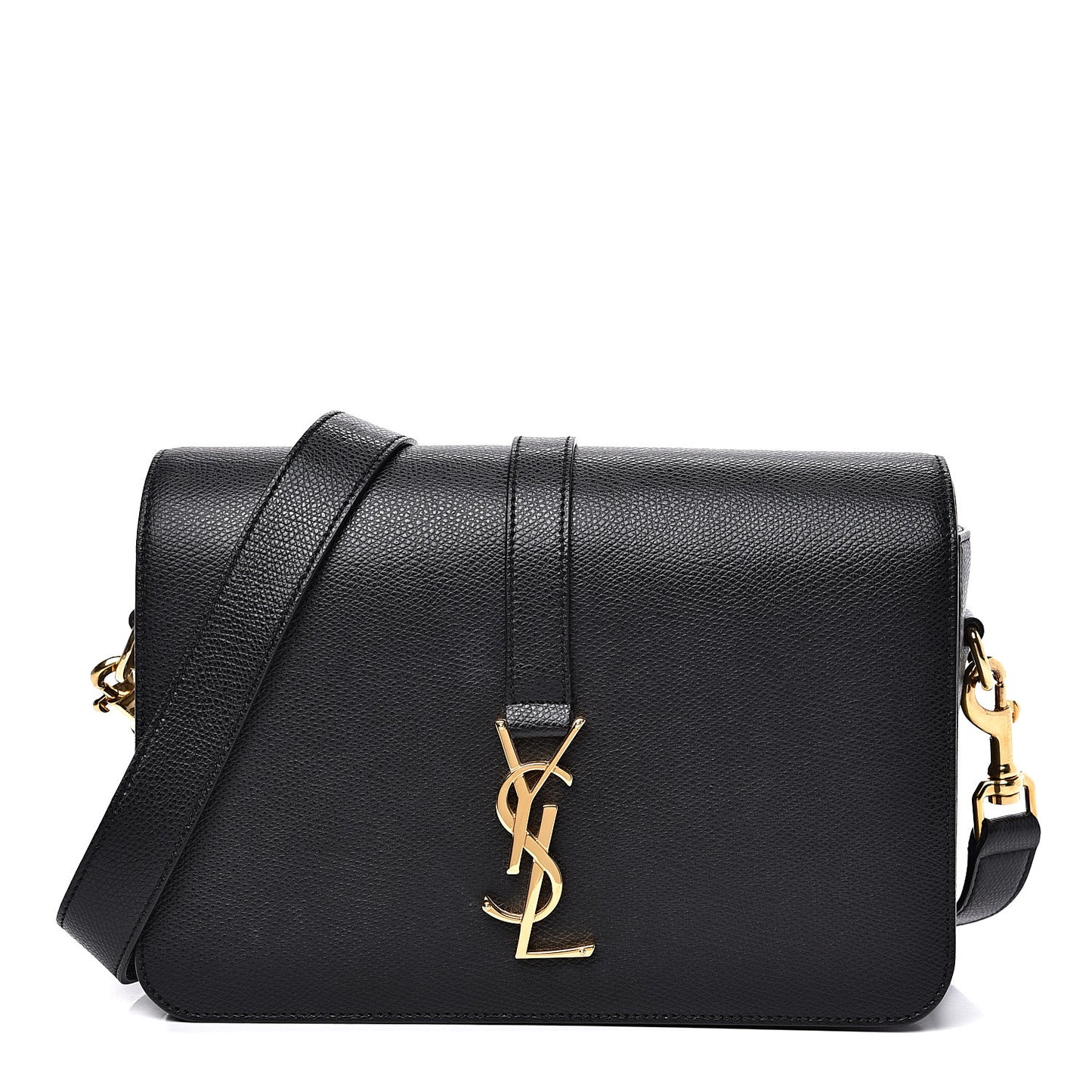 Textured Calfskin Medium Classic Monogram Universite Bag Black