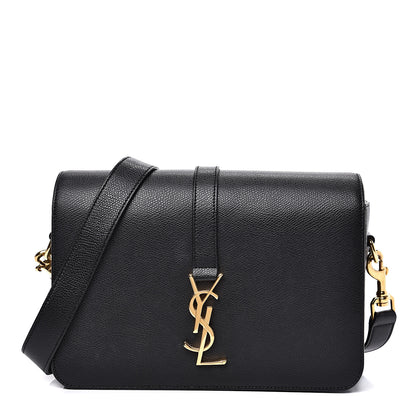 Saint Laurent Textured Calfskin Medium Classic Monogram Universite Bag Black 1 of 14