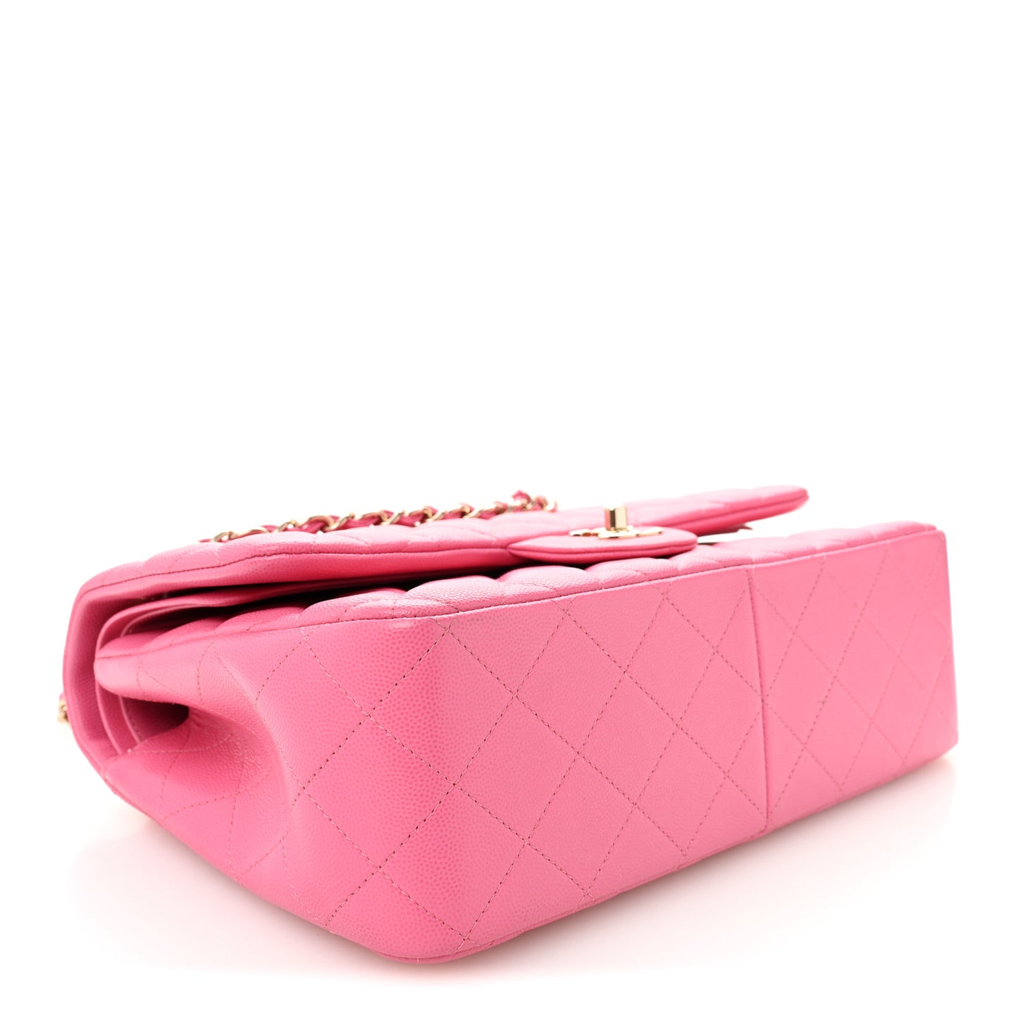 Caviar Quilted Jumbo Double Flap Pink