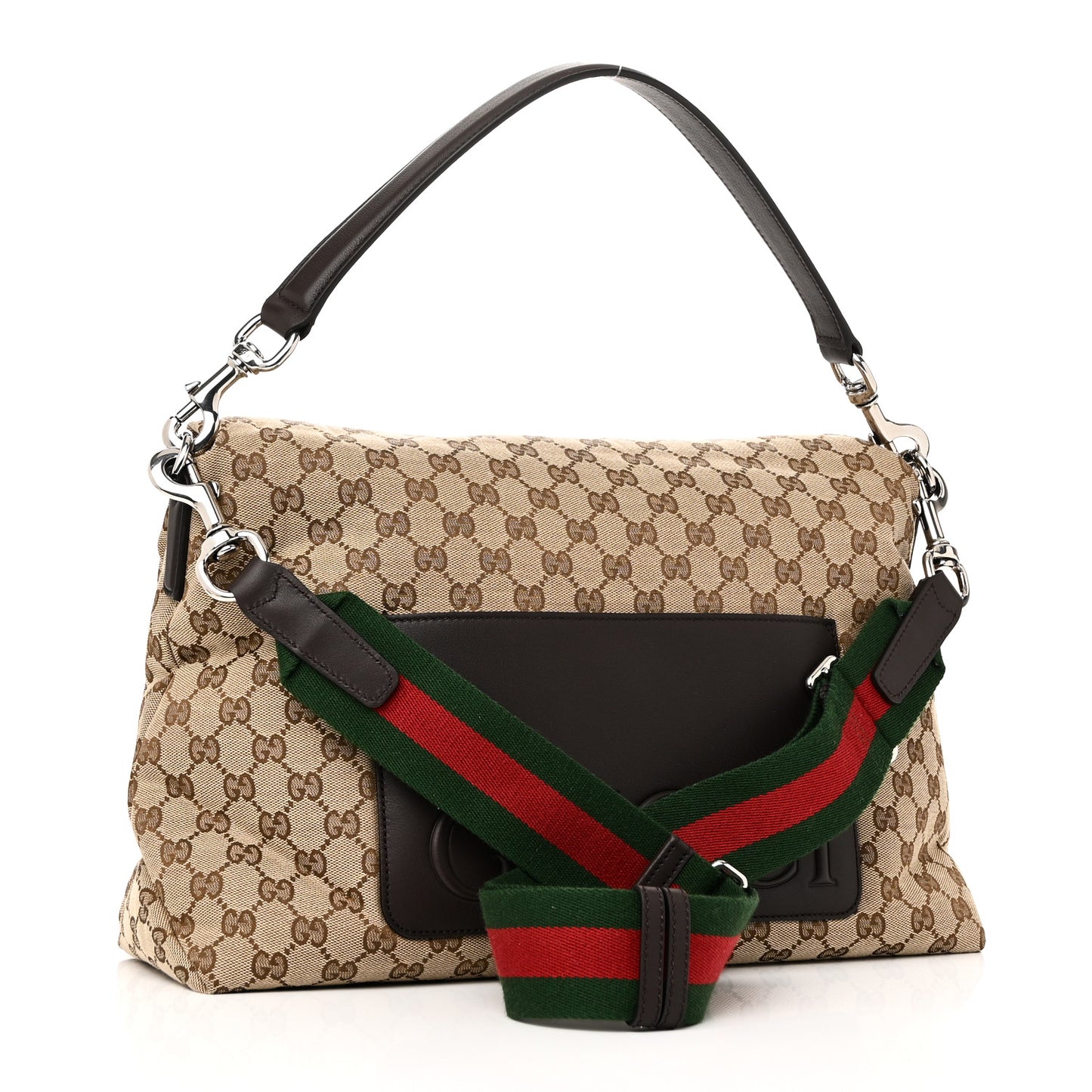 GG Monogram Large Crossbody Bag Dark Brown
